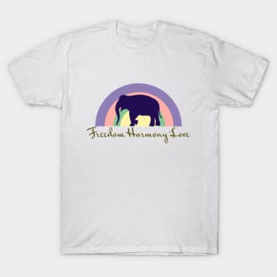 Elephants symbol as harmony love and freedom T-Shirt